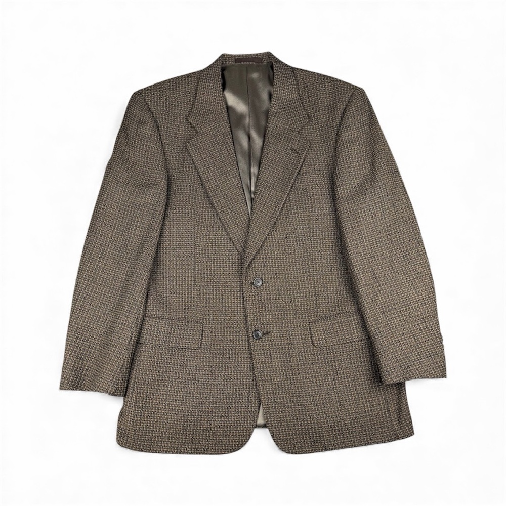 Tallia Uomo Men’s Blazer Brown Tweed Barleycorn Sport Coat Size 44R